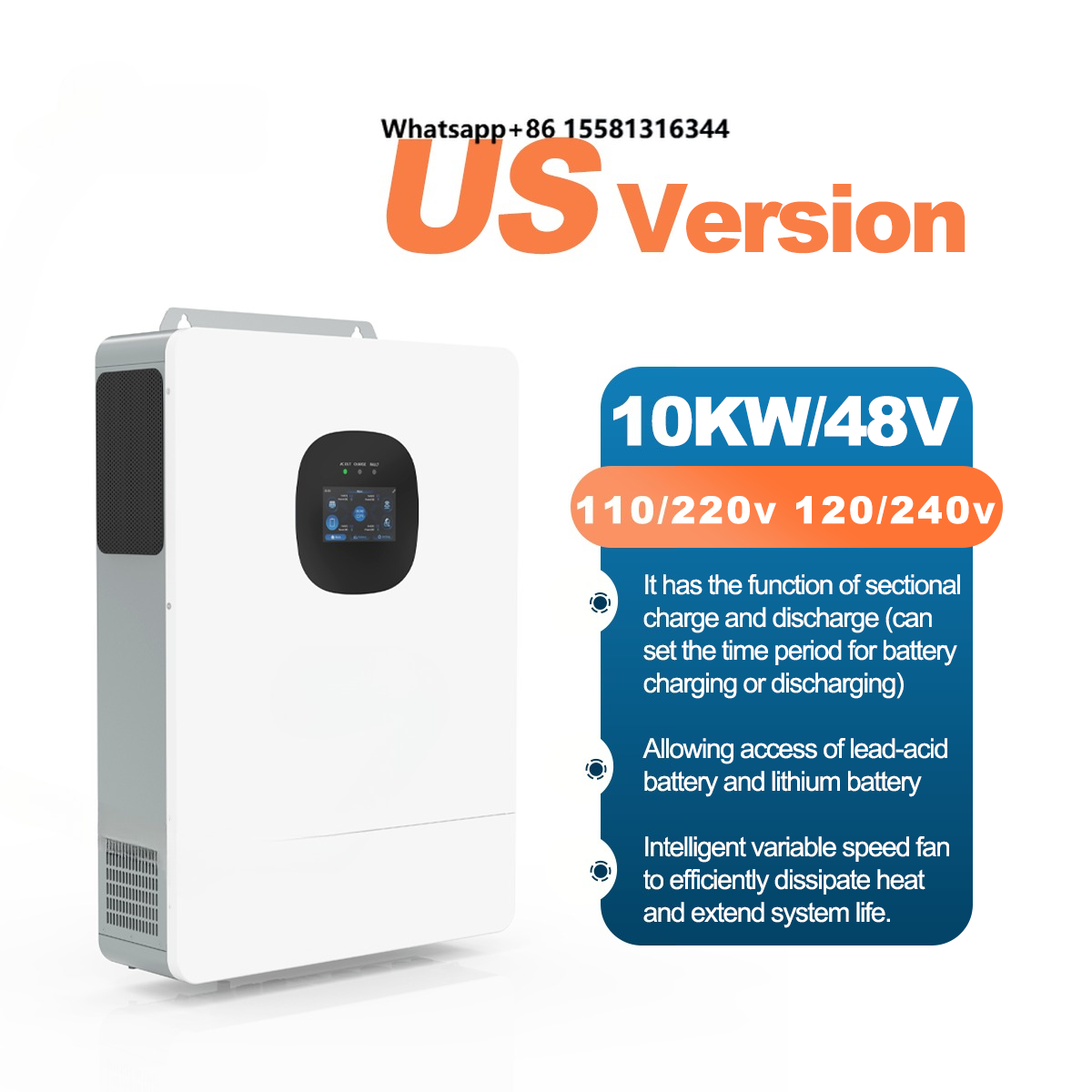 Inverter Ibrido UNC 10KW 10KVA - Split Phase Inverter 10Kw 110V 220V recensione e prezzo