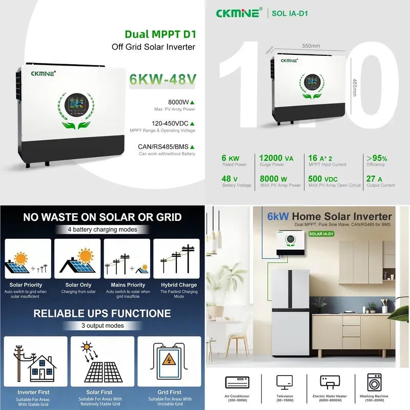 Inverter Solare Dual MPPT 6KW  - Off Grid Solar Inverter 48V 6000W recensione e prezzo